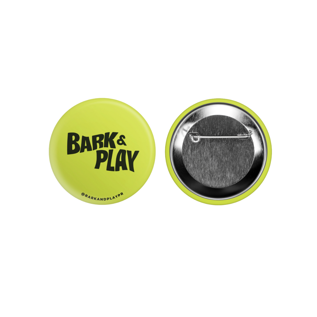 BARK & PLAY BUTTON PIN