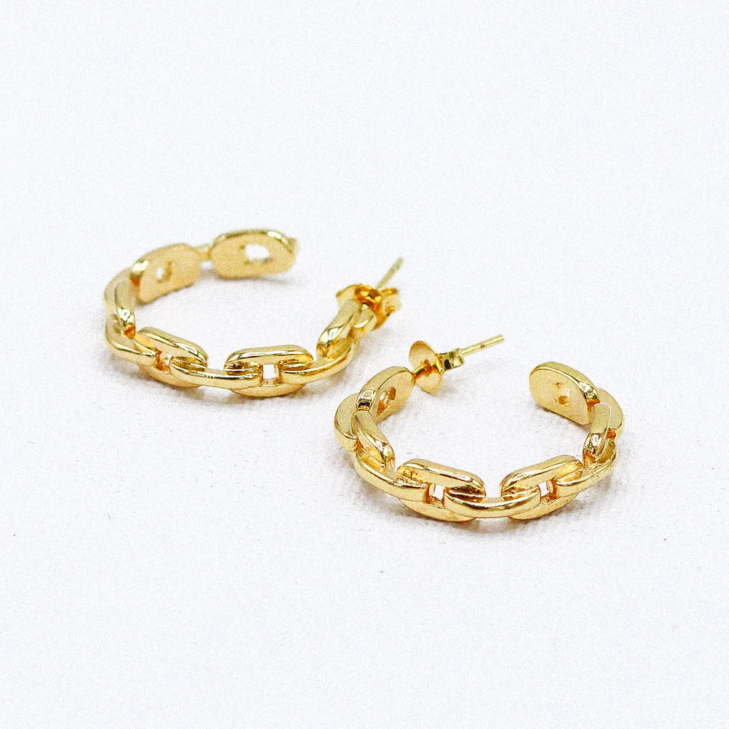 CHAIN HOOPS EARRINGS